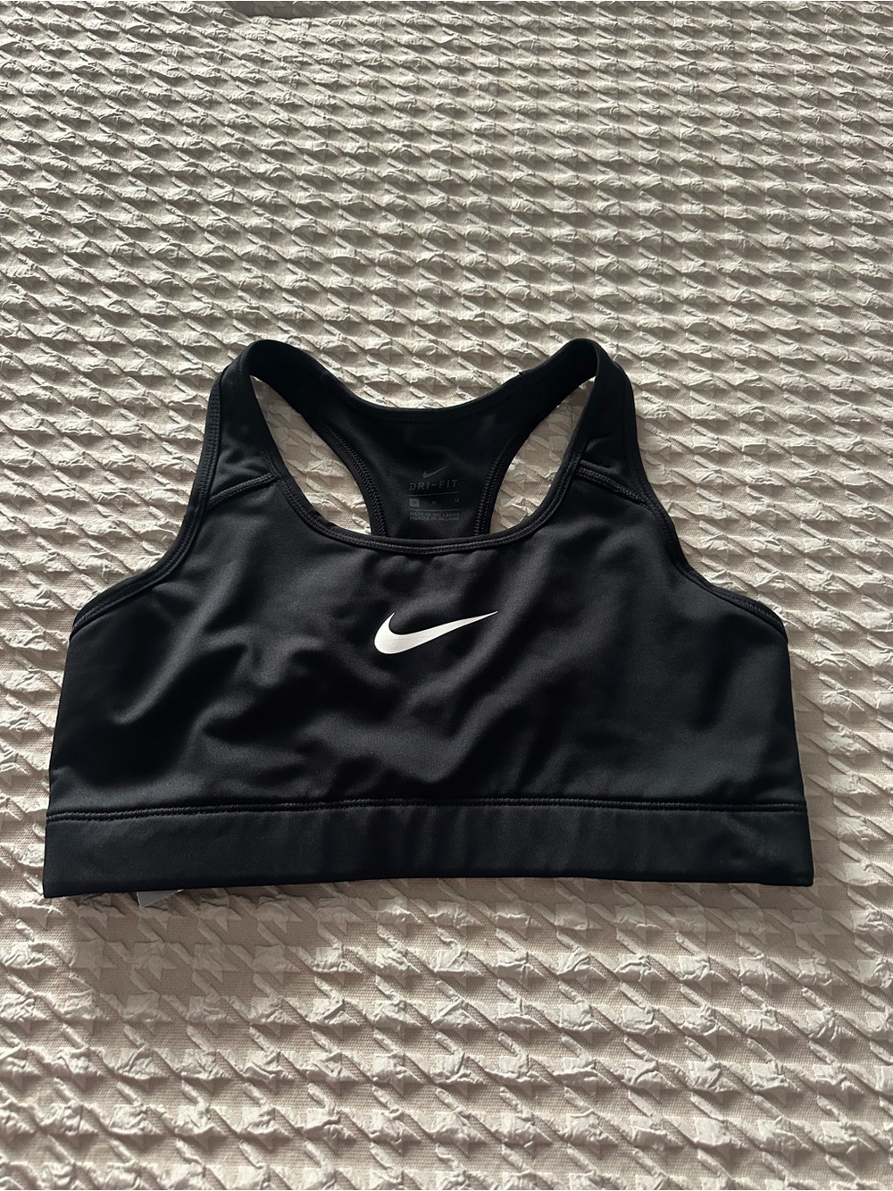Nike Black Sports Bra with White Swoosh Racerback